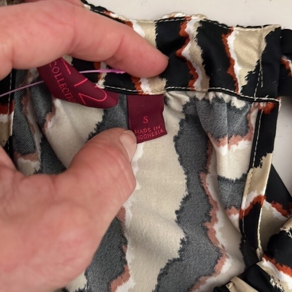 212 Collection Animal Print Tank Top Cream Black Size Small - Picture 8 of 12